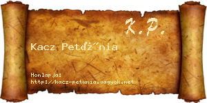Kacz Petúnia névjegykártya